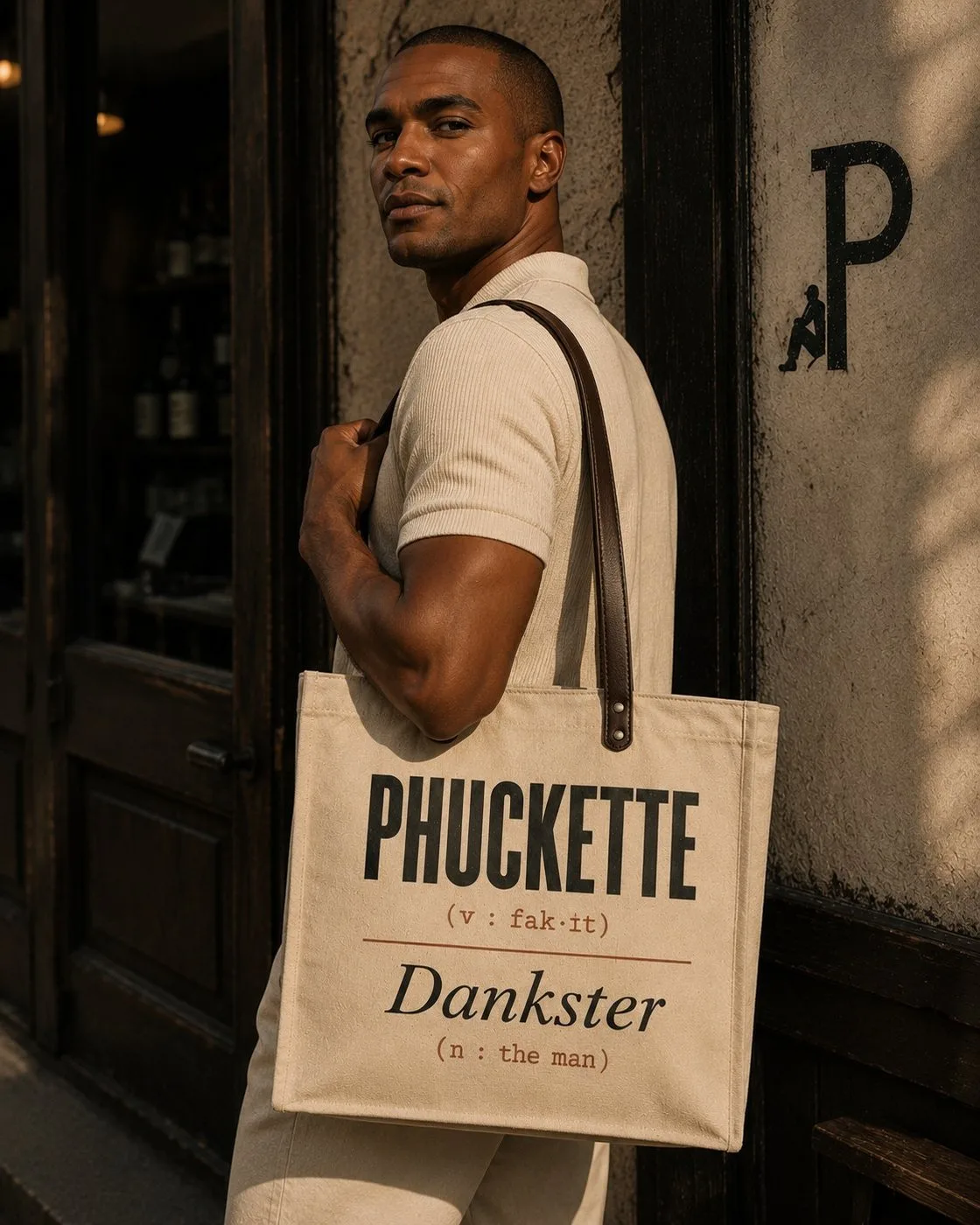 Man carrying the Dankster Tote